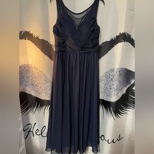 Silky Navy Blue Prom Dress Size 18!